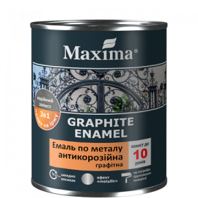 Емаль антикорозійна по металу 3в1, графітна Maxima чорний  0,75 кг
