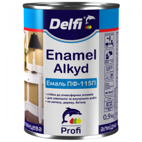 Емаль алкідна ПФ-115П Delfi червоний 0,9 кг