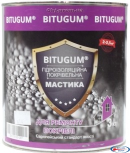 Мастика гідроізоляційна покрівельна BITUGUM (3кг)